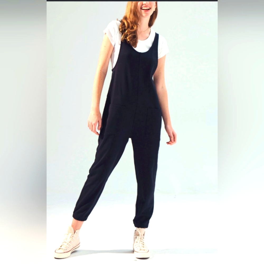 For Days Black Cotton Jumpsuit